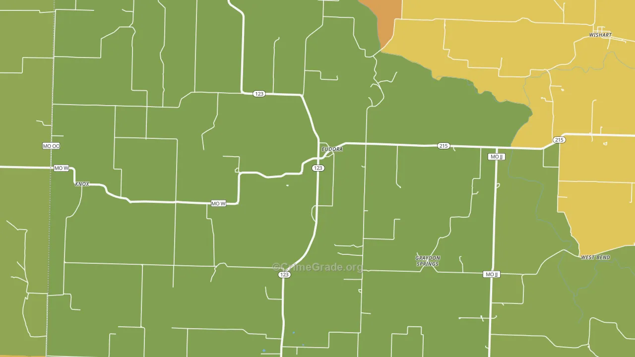 Eudora, MO Map of Murder Rates