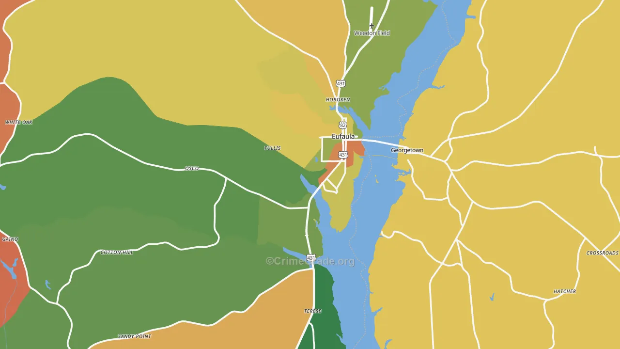 Eufaula, AL Map of Murder Rates