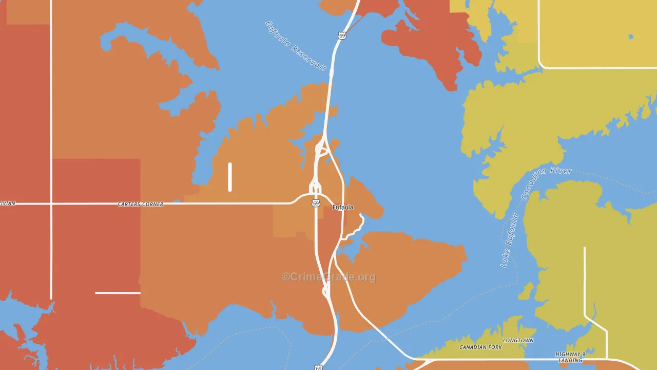 Eufaula, OK Map of Murder Rates