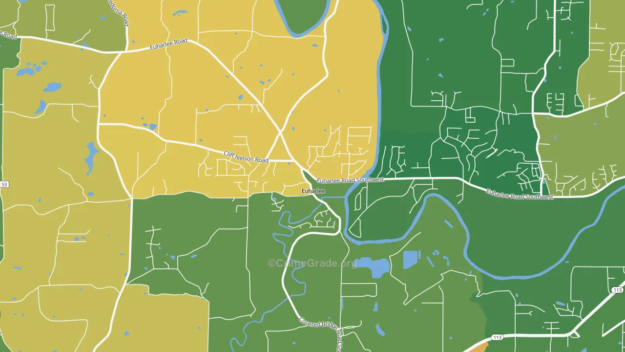 Euharlee, GA Map of Murder Rates