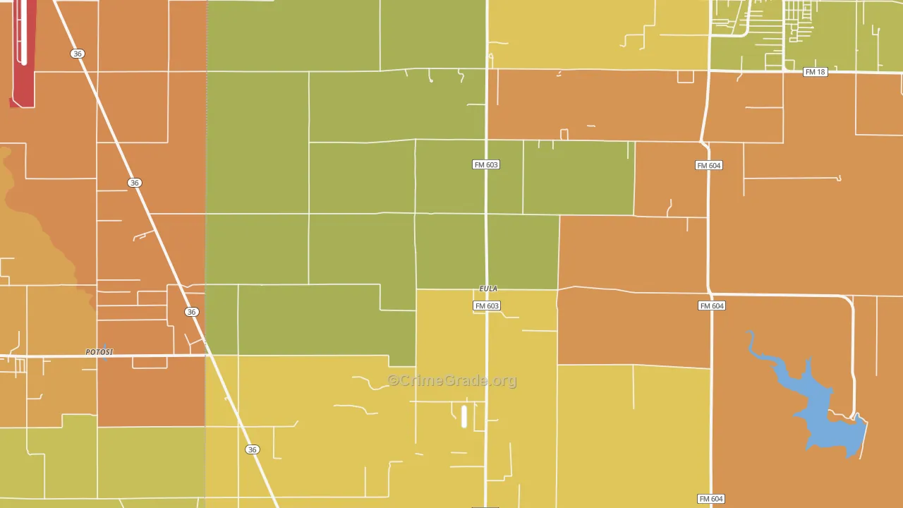 Eula, TX Map of Murder Rates