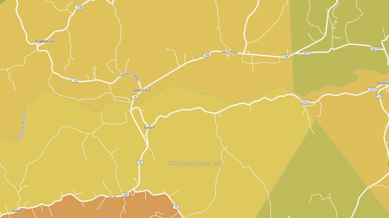 Eunice, KY Map of Murder Rates