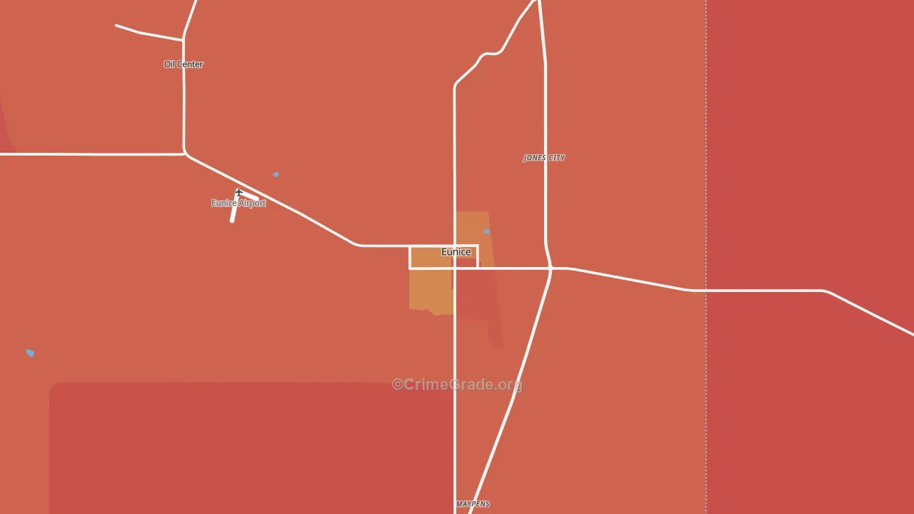 Eunice, NM Map of Murder Rates