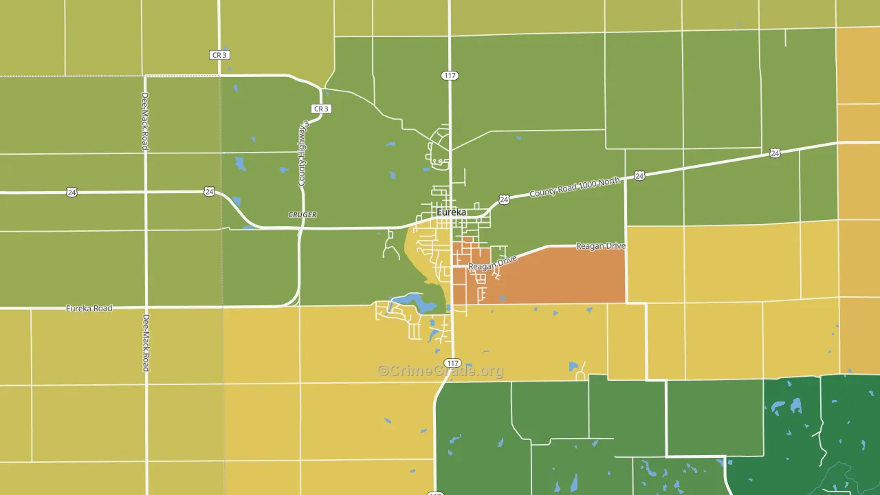 Eureka, IL Map of Murder Rates