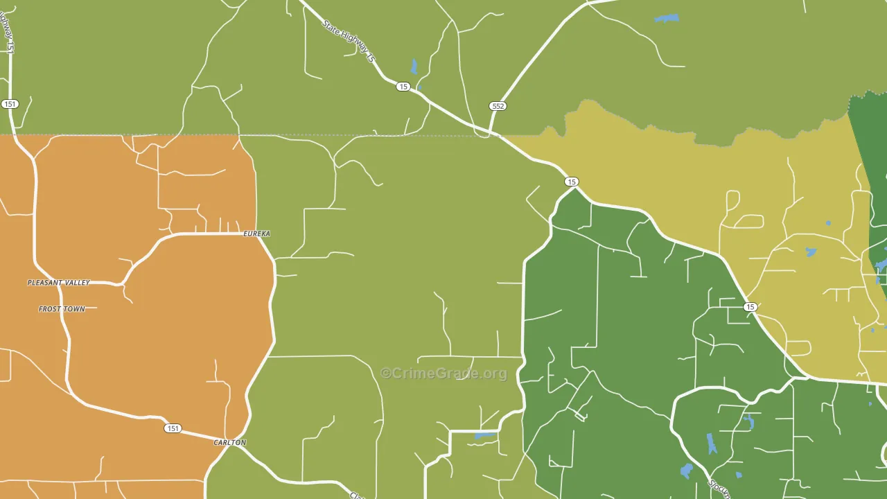 Eureka, LA Map of Murder Rates
