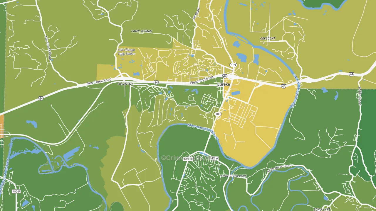 Eureka, MO Map of Murder Rates