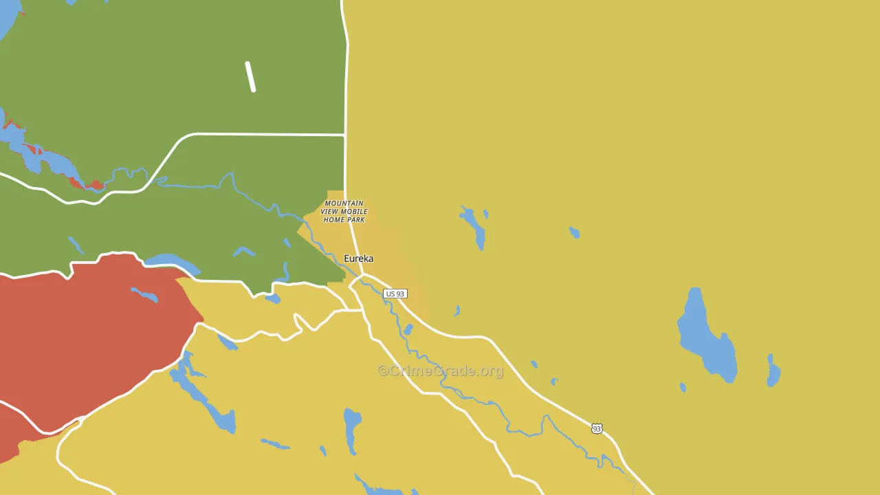 Eureka, MT Map of Murder Rates