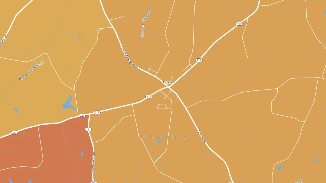 Eureka, NC Map of Murder Rates