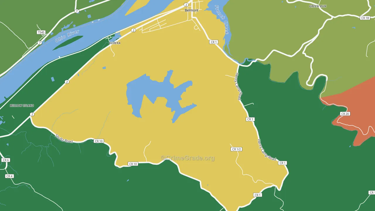 Eureka, WV Map of Murder Rates