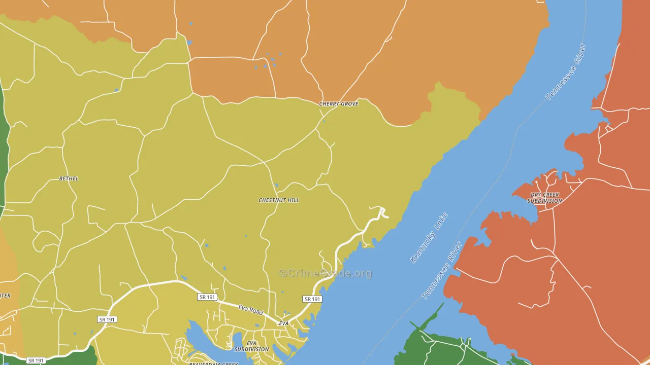 Eva, TN Map of Murder Rates