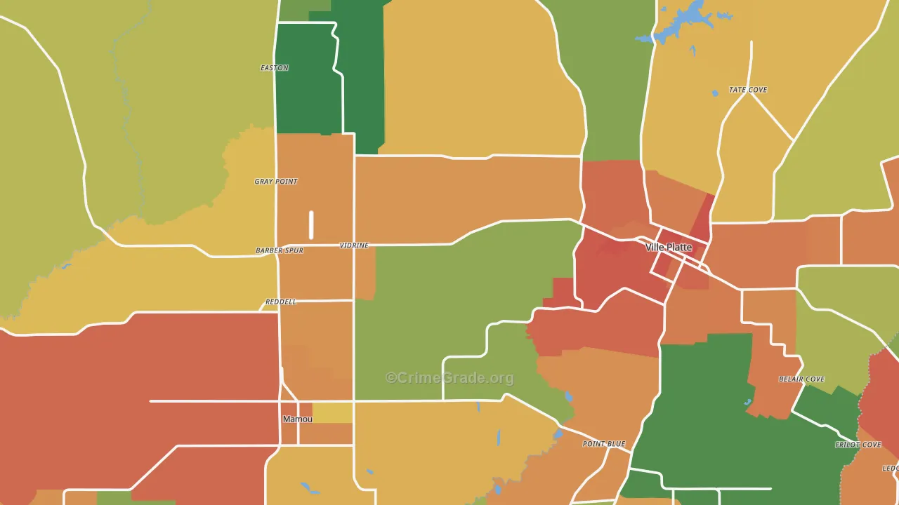 Evangeline Parish, LA Map of Murder Rates
