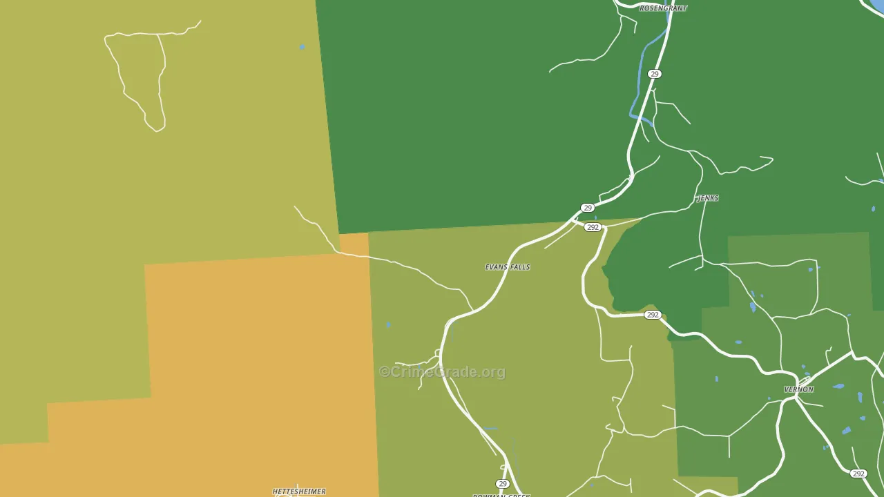 Evans Falls, PA Map of Murder Rates