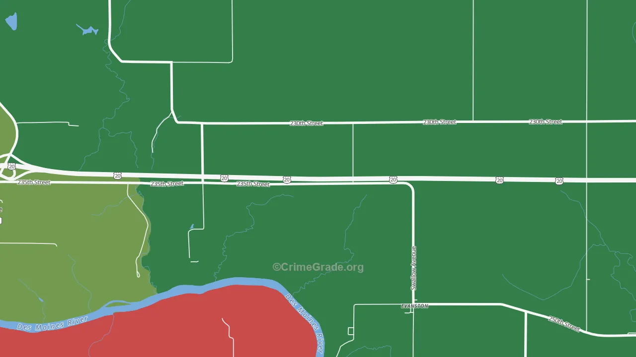 Evanston, IA Map of Murder Rates