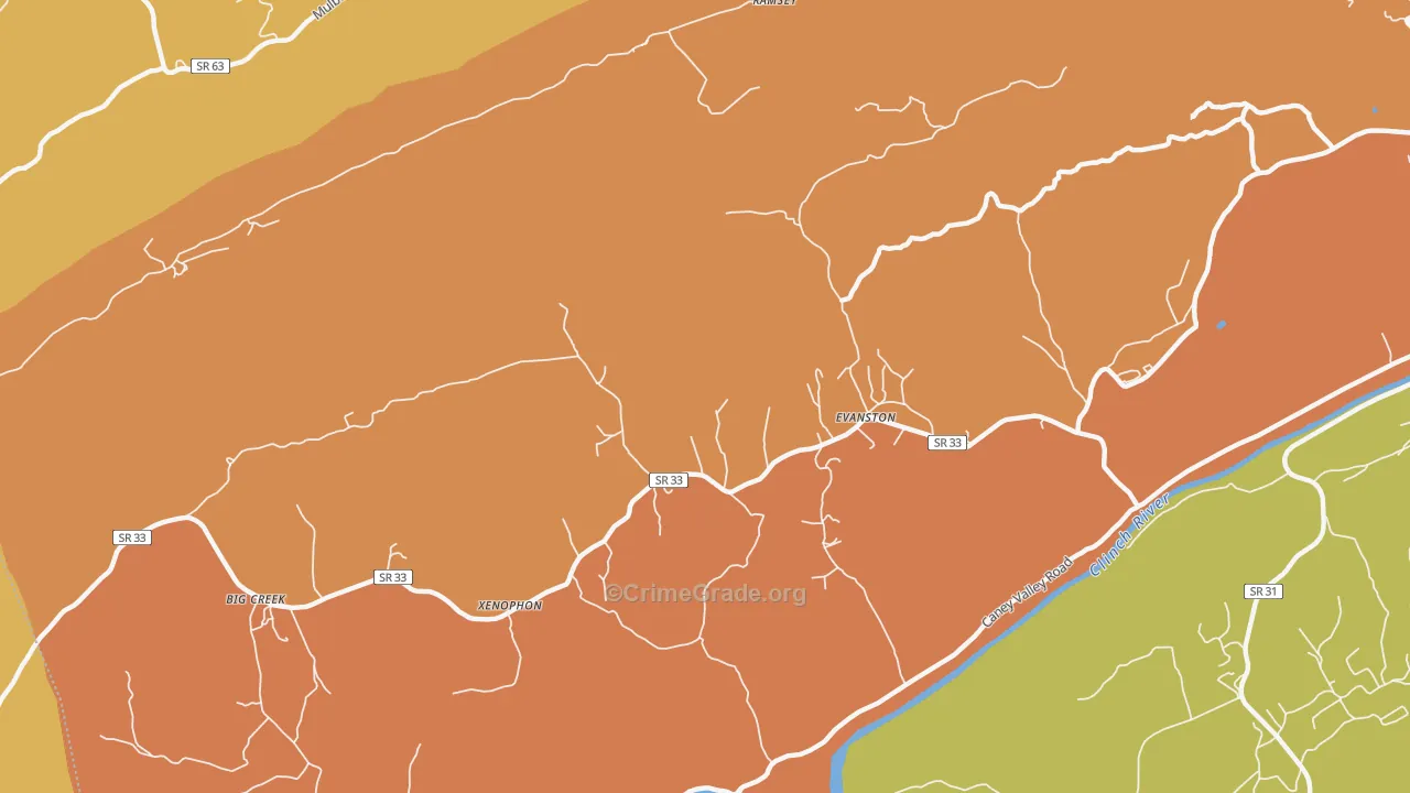 Evanston, TN Map of Murder Rates