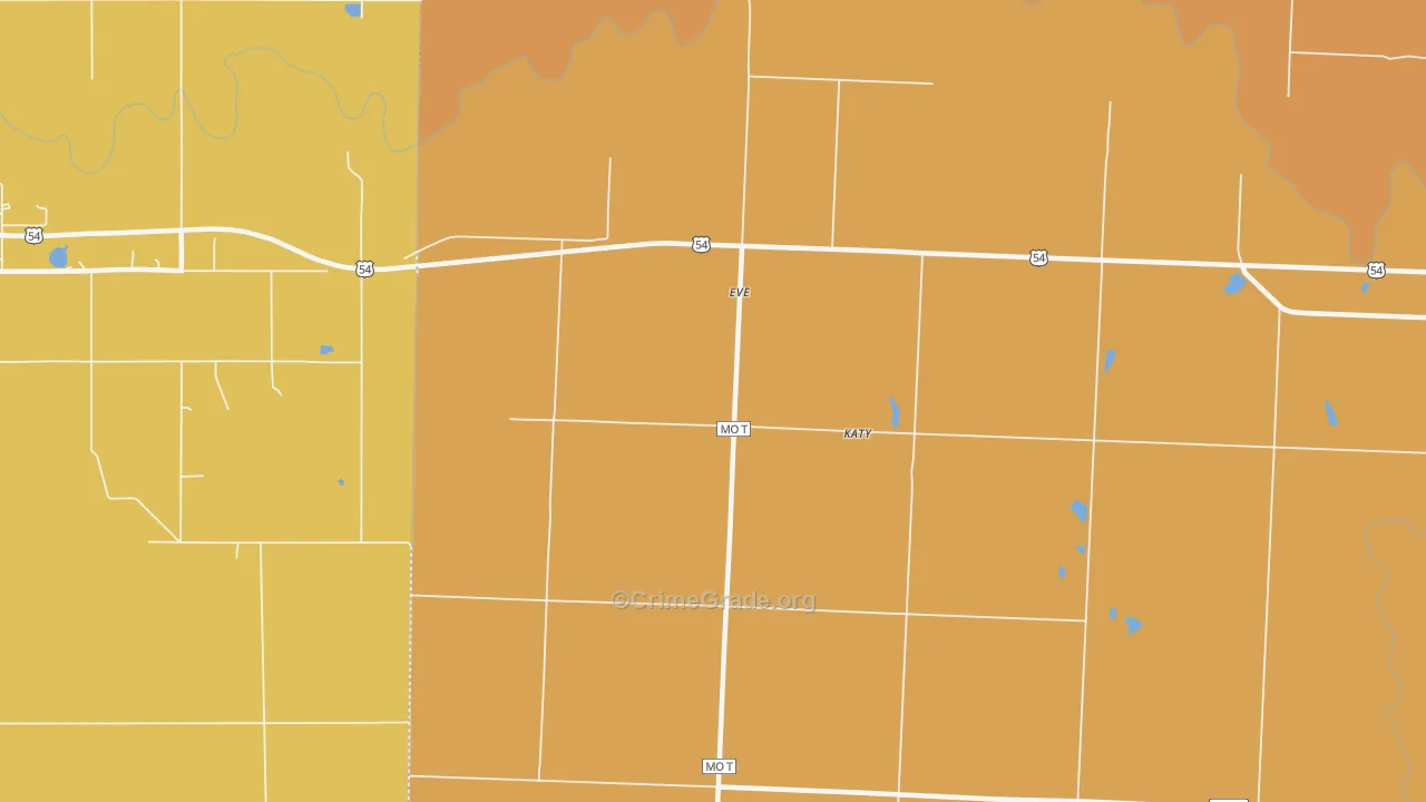 Eve, MO Map of Murder Rates