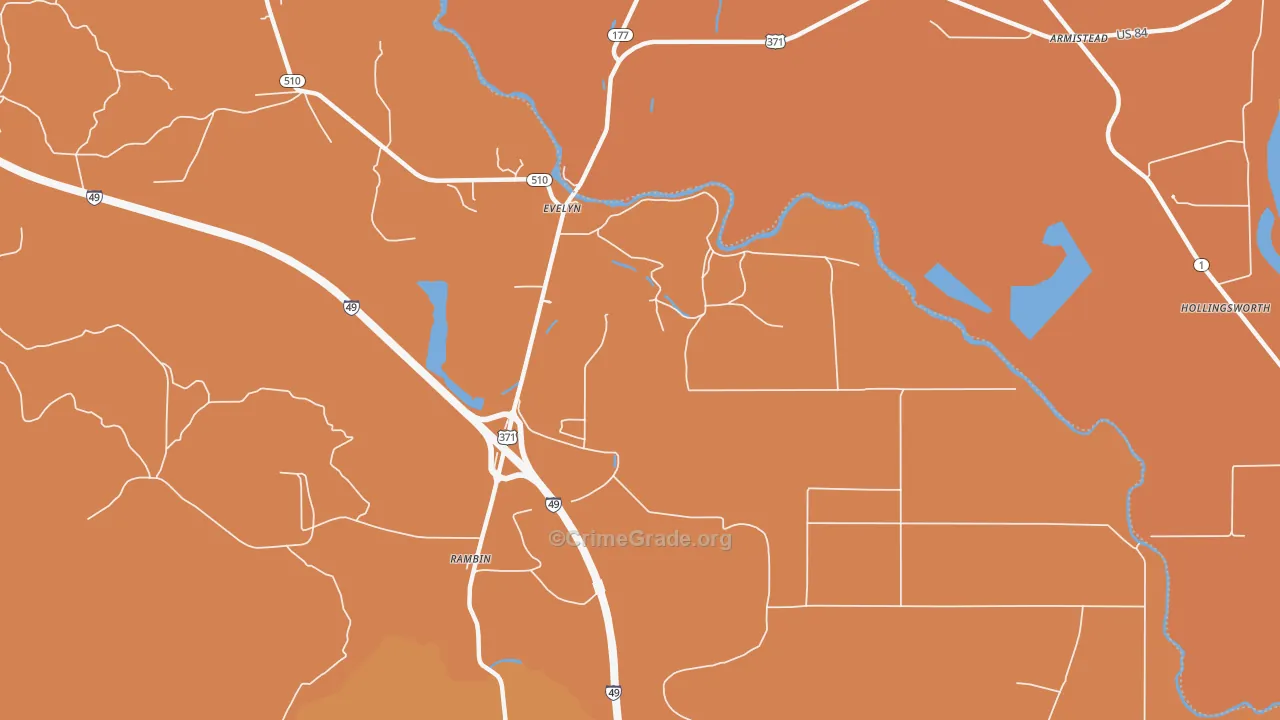 Evelyn, LA Map of Murder Rates