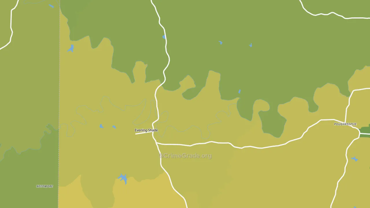 Evening Shade, AR Map of Murder Rates