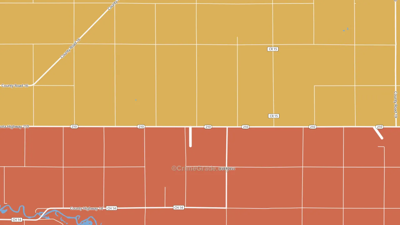 Everdell, MN Map of Murder Rates