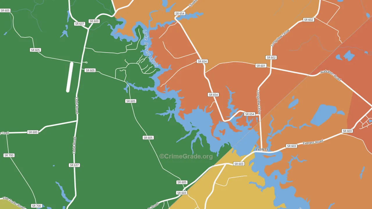 Everets, VA Map of Murder Rates