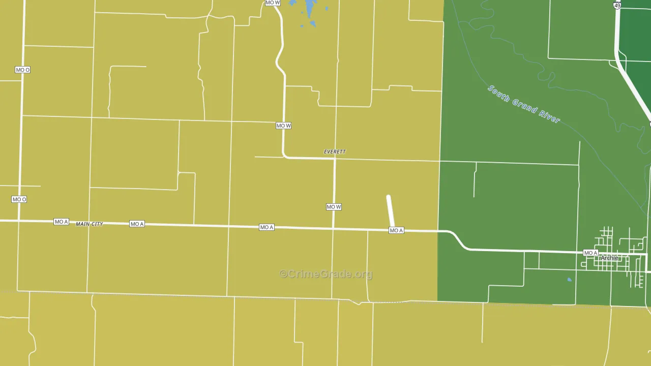Everett, MO Map of Murder Rates