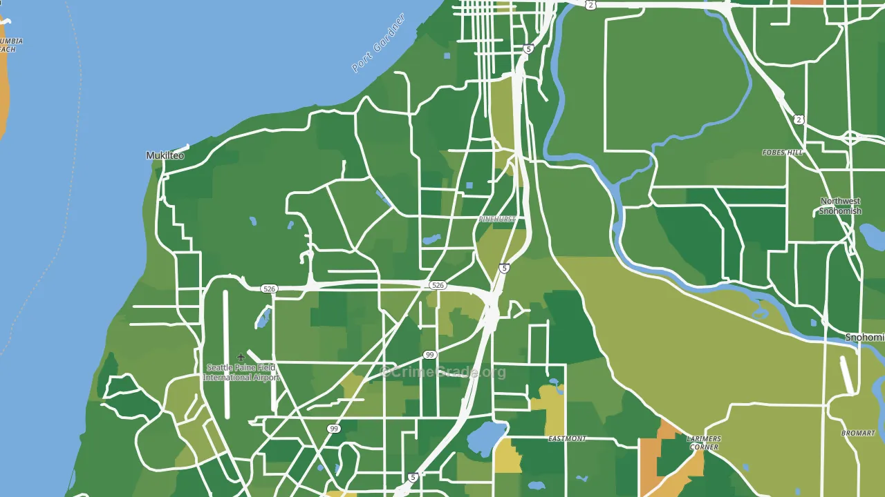 Everett, WA Map of Murder Rates