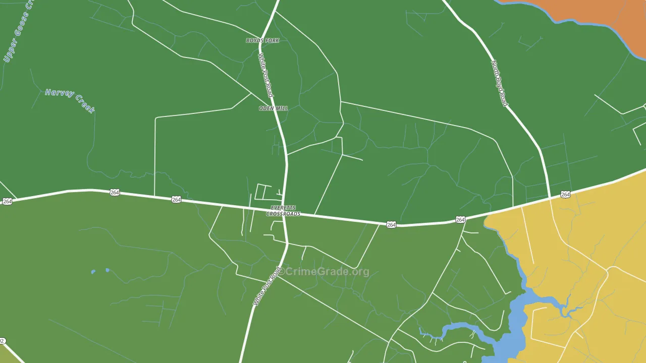 Everetts Crossroads, NC Map of Murder Rates