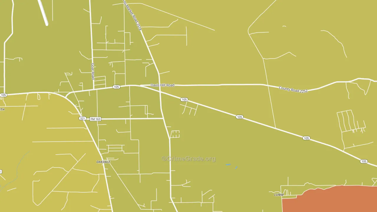 Evergreen, TX Map of Murder Rates