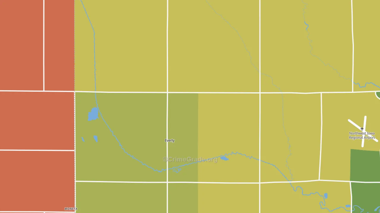 Everly, IA Map of Murder Rates