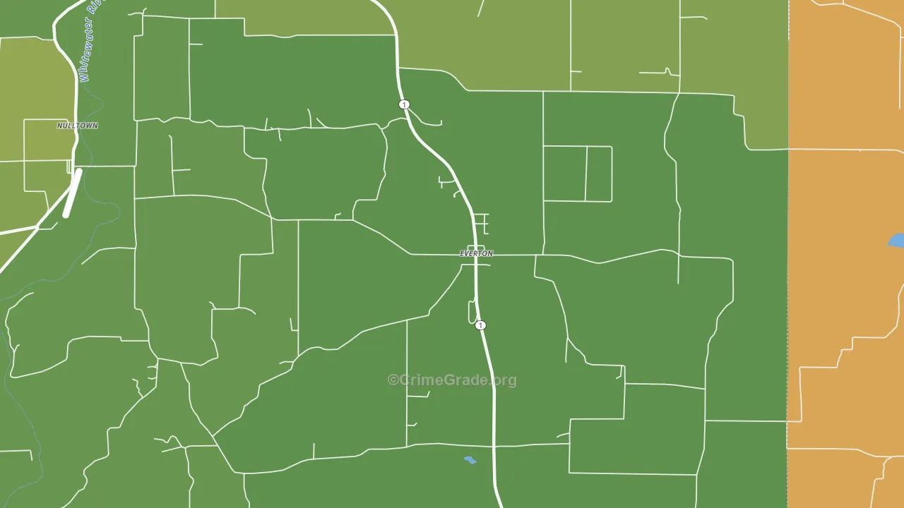 Everton, IN Map of Murder Rates