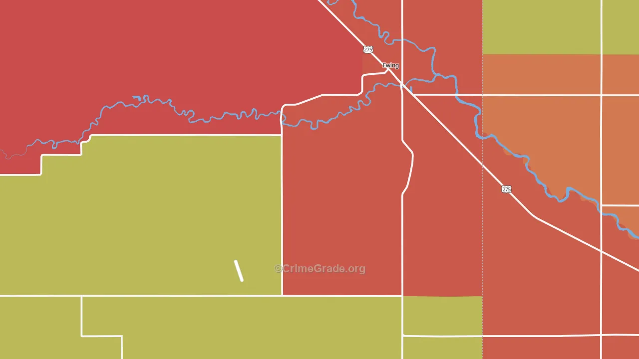 Ewing, NE Map of Murder Rates