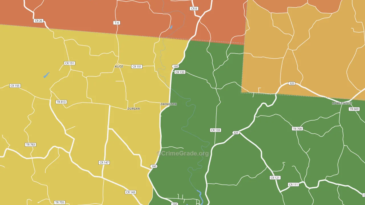 Ewington, OH Map of Murder Rates