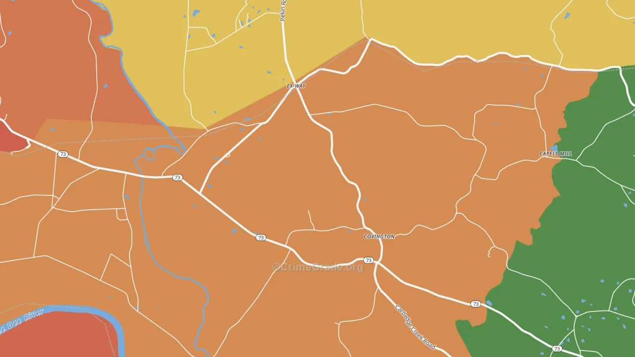 Ex-Way, NC Map of Murder Rates