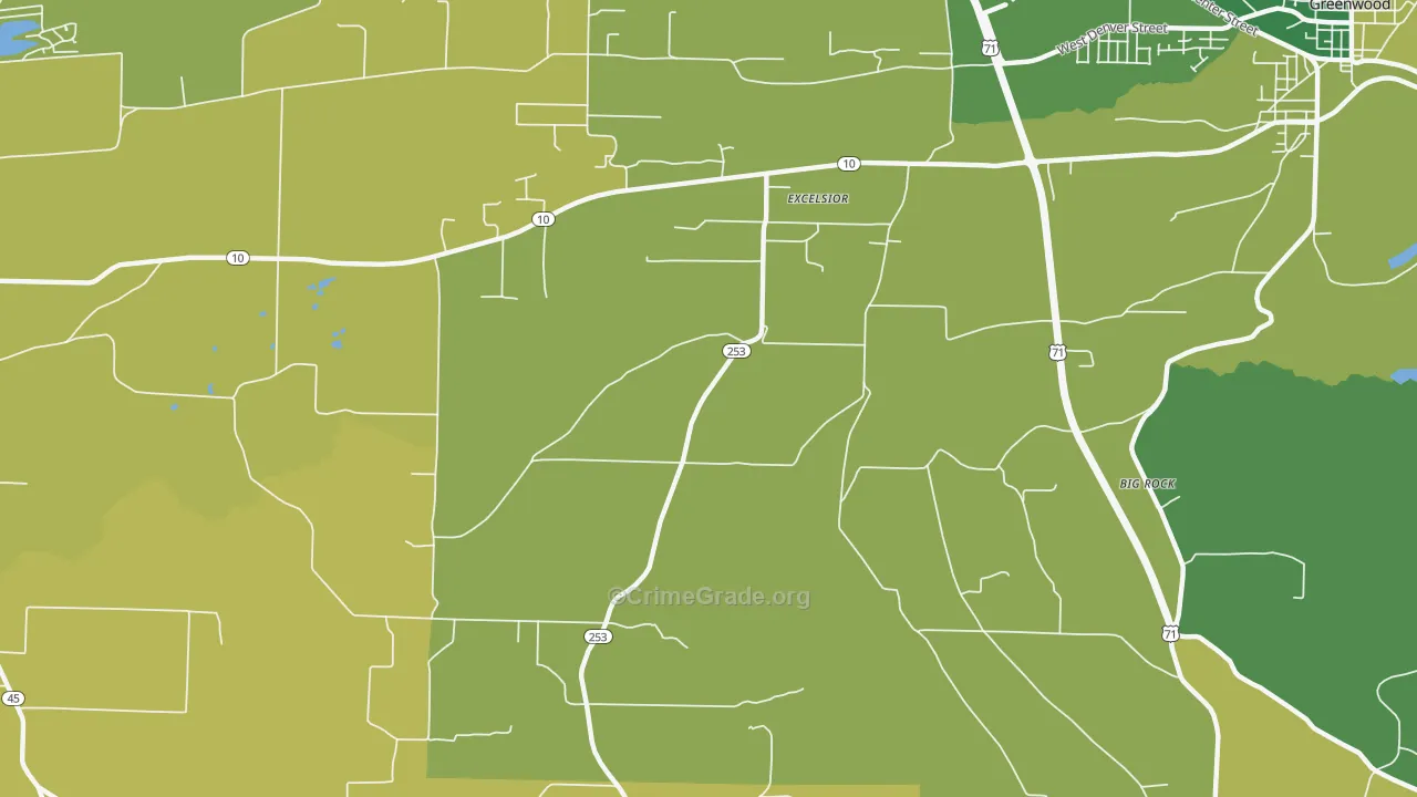 Excelsior, AR Map of Murder Rates