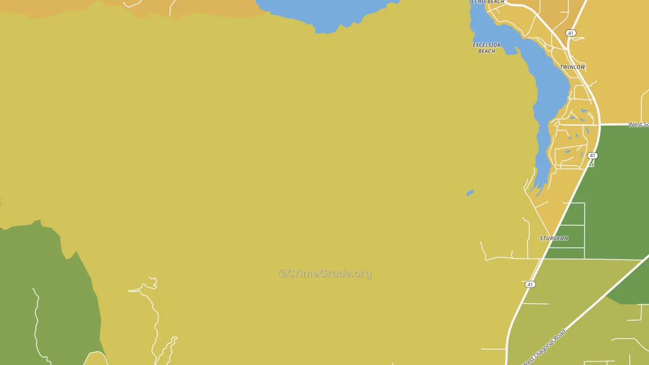 Excelsior Beach, ID Map of Murder Rates
