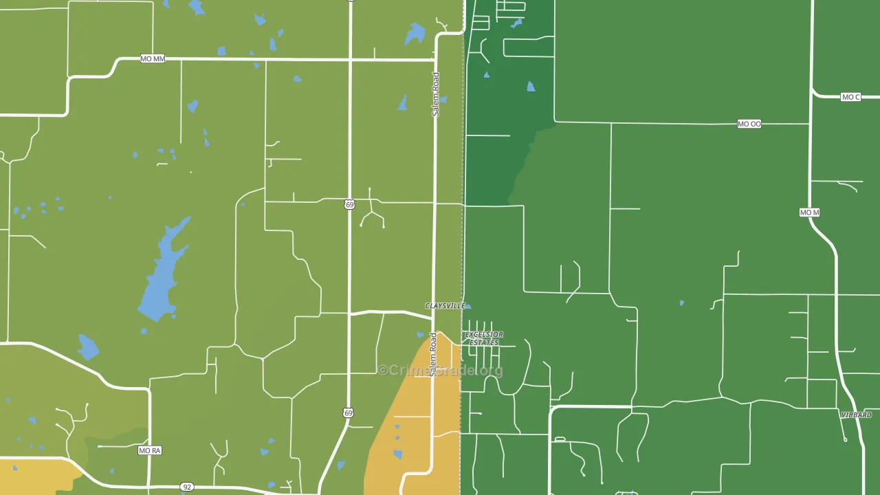 Excelsior Estates, MO Map of Murder Rates