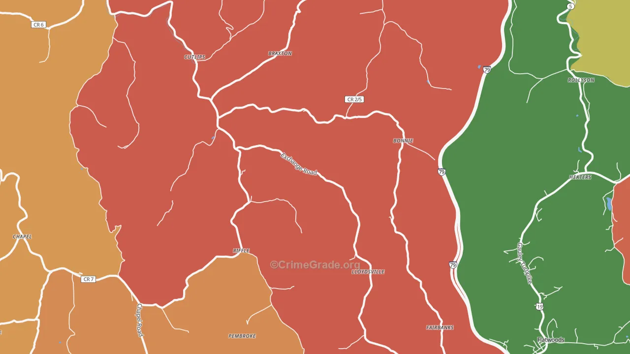 Exchange, WV Map of Murder Rates