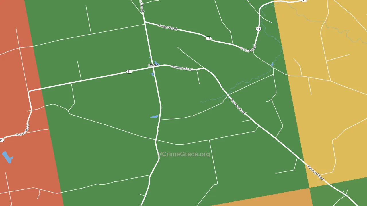 Exeter, ME Map of Murder Rates