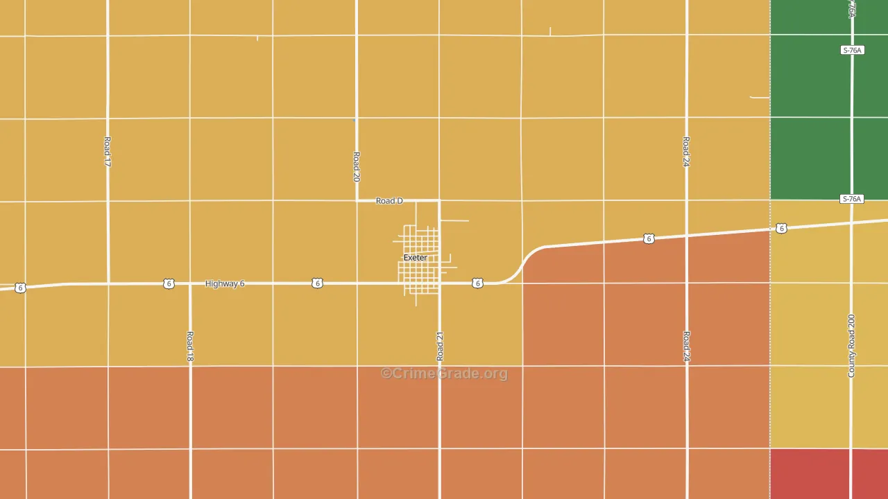 Exeter, NE Map of Murder Rates