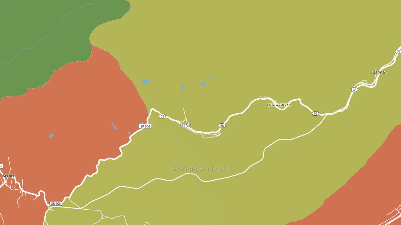 Exeter, VA Map of Murder Rates
