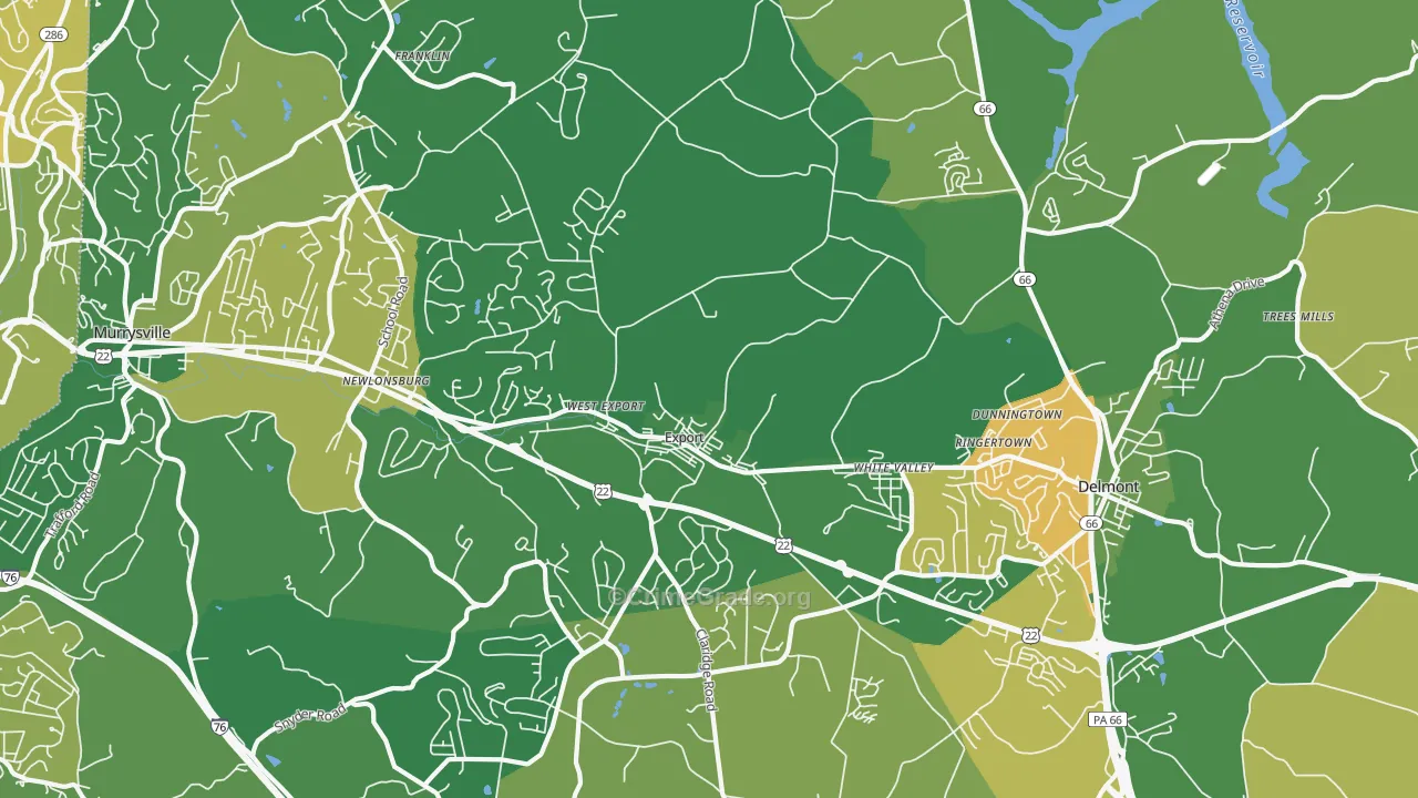 Export, PA Map of Murder Rates