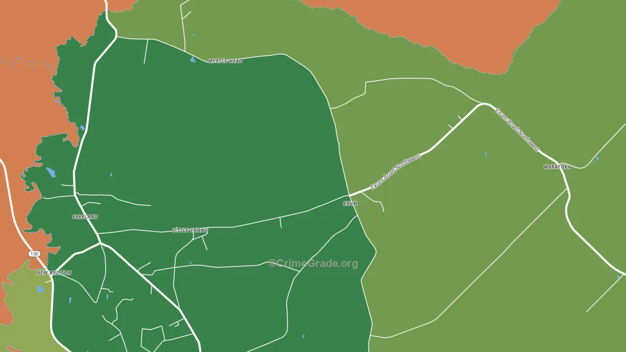 Exum, NC Map of Murder Rates