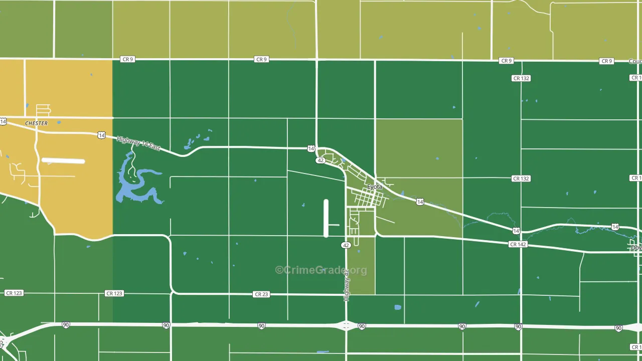 Eyota, MN Map of Murder Rates