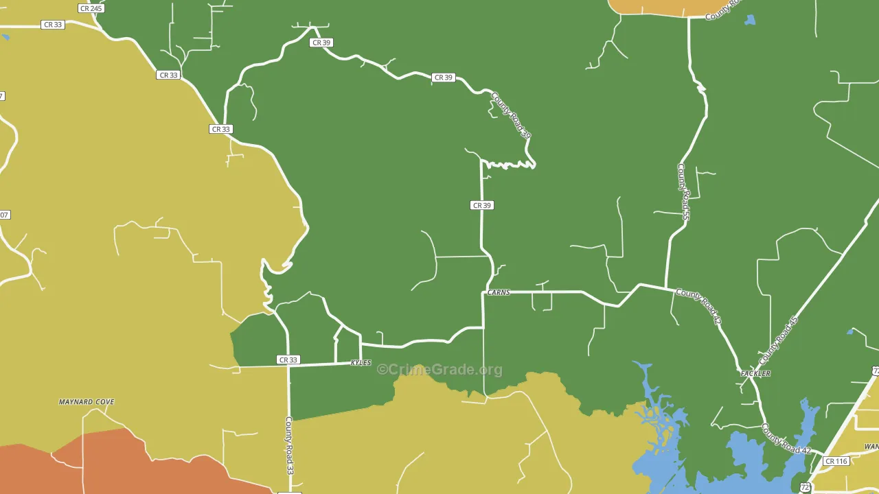 Fackler, AL Map of Murder Rates
