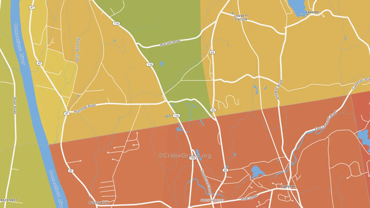 Factory Hollow, MA Map of Murder Rates
