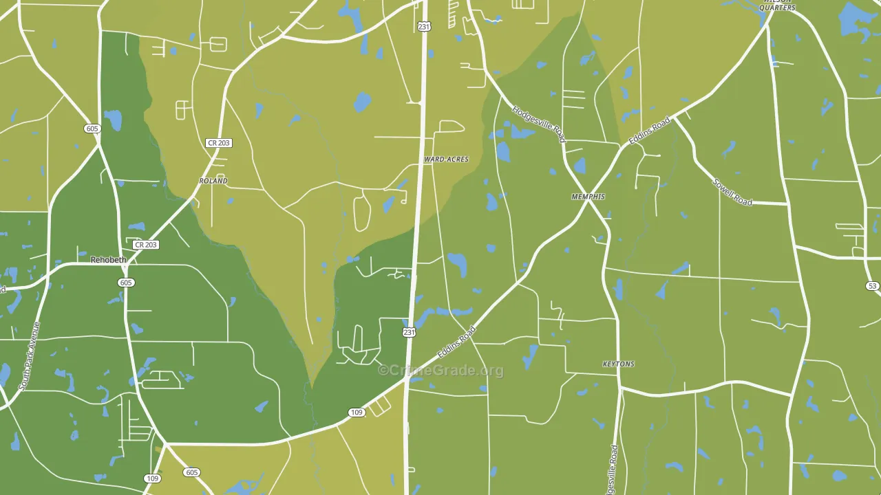 Fadette, AL Map of Murder Rates
