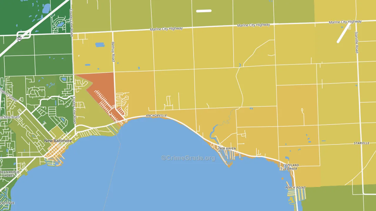 Fair Haven, MI Map of Murder Rates
