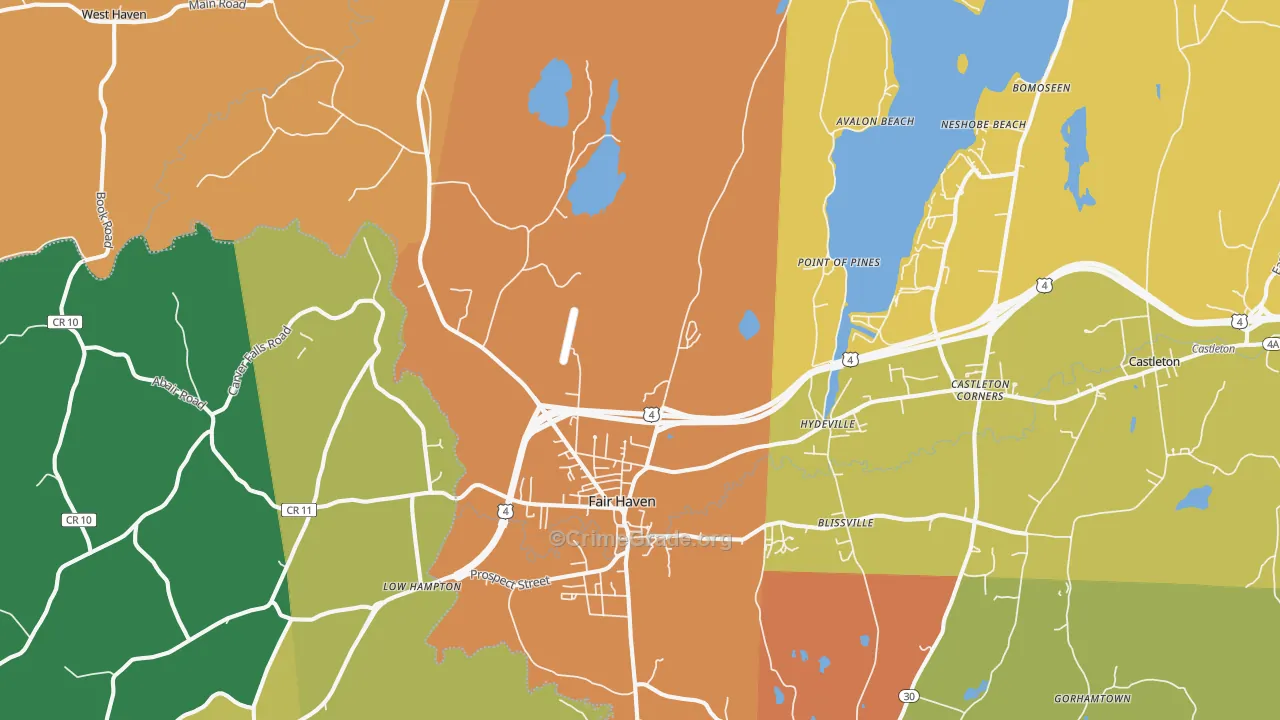Fair Haven, VT Map of Murder Rates