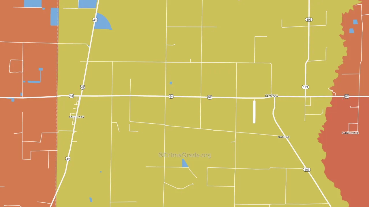 Fair Oaks, AR Map of Murder Rates