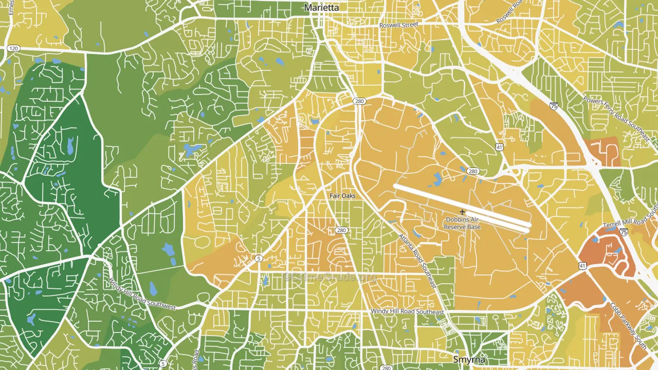 Fair Oaks, GA Map of Murder Rates