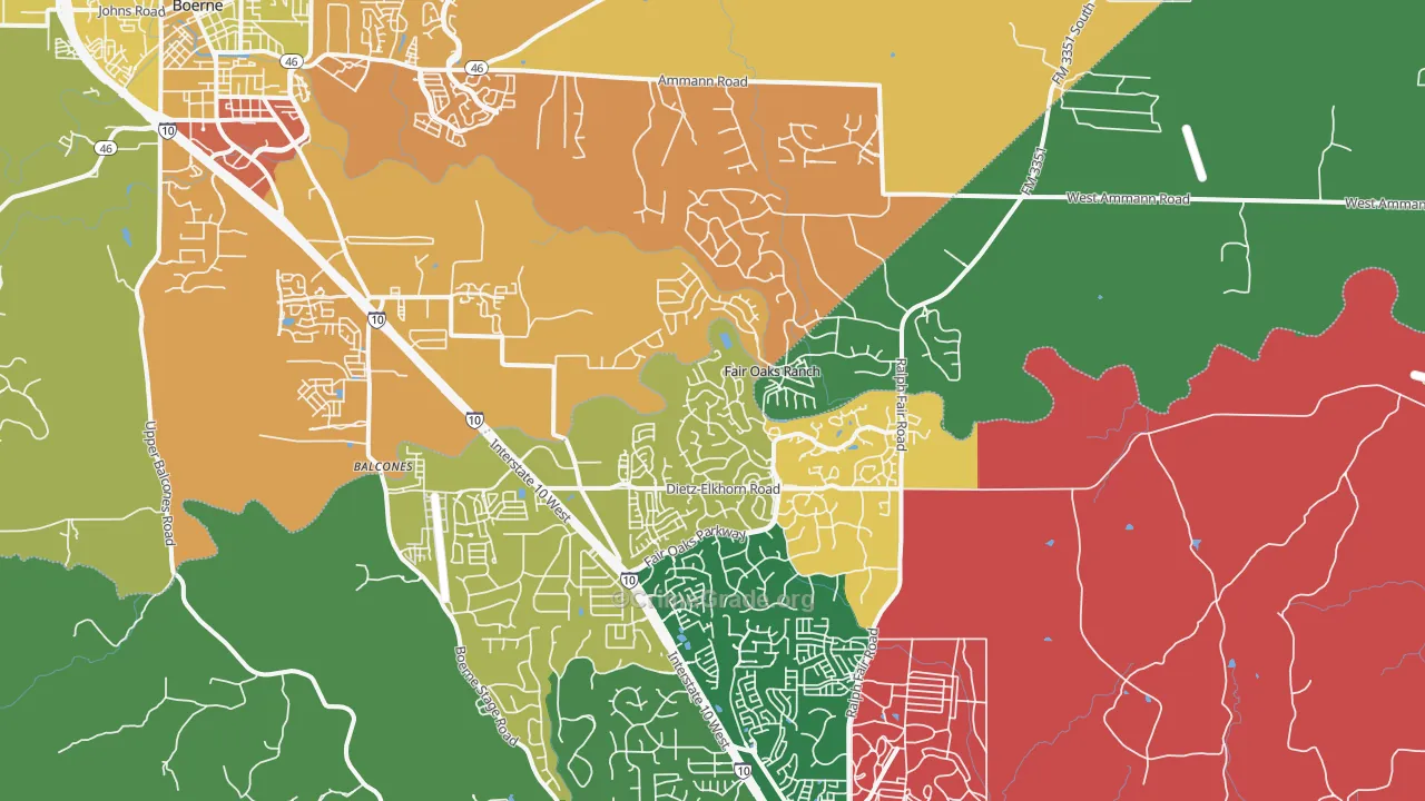 Fair Oaks Ranch, TX Map of Murder Rates